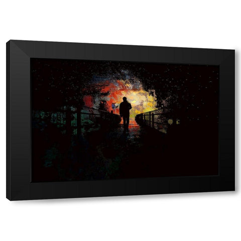 Night Shadows Black Modern Wood Framed Art Print by Bolokofsky, Ronald