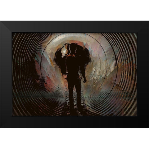 Nowhere Man Black Modern Wood Framed Art Print by Bolokofsky, Ronald