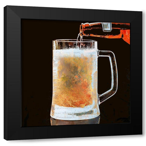 Pouring A Cold One Black Modern Wood Framed Art Print with Double Matting by Bolokofsky, Ronald