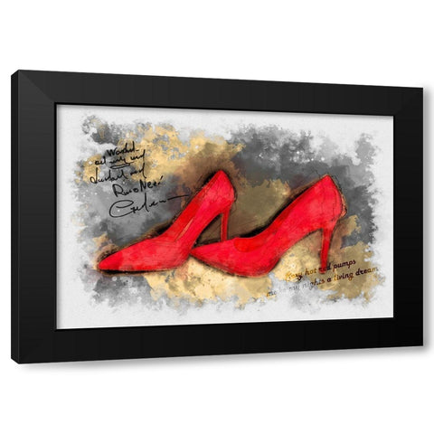 Red Pumps Black Modern Wood Framed Art Print by Bolokofsky, Ronald