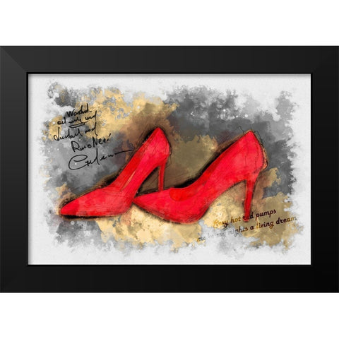 Red Pumps Black Modern Wood Framed Art Print by Bolokofsky, Ronald
