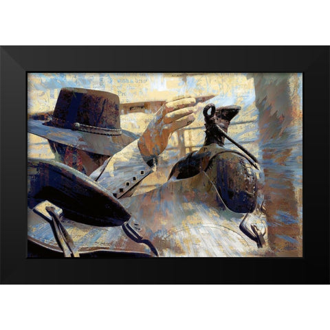 Saddle Up Black Modern Wood Framed Art Print by Bolokofsky, Ronald