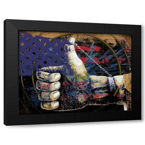 Thumbs Up to America  Black Modern Wood Framed Art Print by Bolokofsky, Ronald