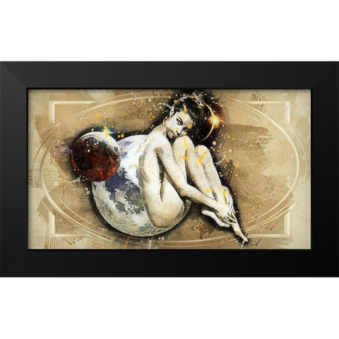 Venus Amongst the Stars Black Modern Wood Framed Art Print by Bolokofsky, Ronald
