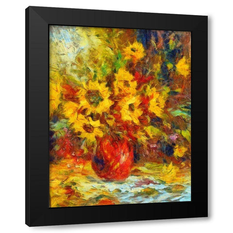 Sunflower Bouquet Black Modern Wood Framed Art Print with Double Matting by Bolokofsky, Ronald