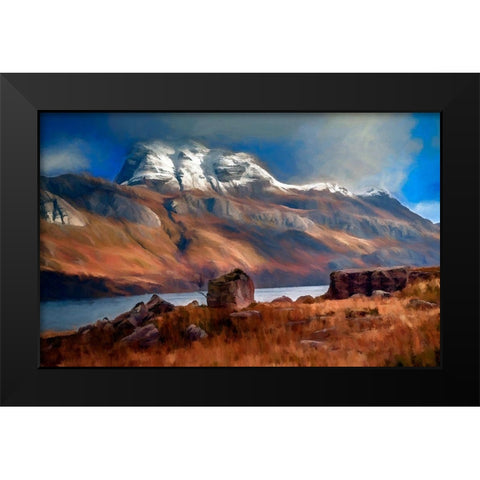 Slioch Black Modern Wood Framed Art Print by Bolokofsky, Ronald