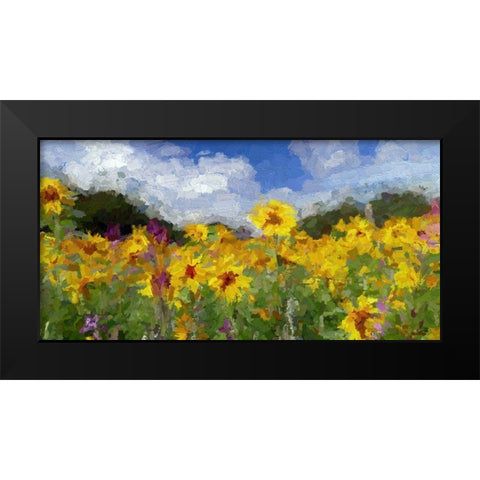 Sunflower Fields II Black Modern Wood Framed Art Print by Bolokofsky, Ronald
