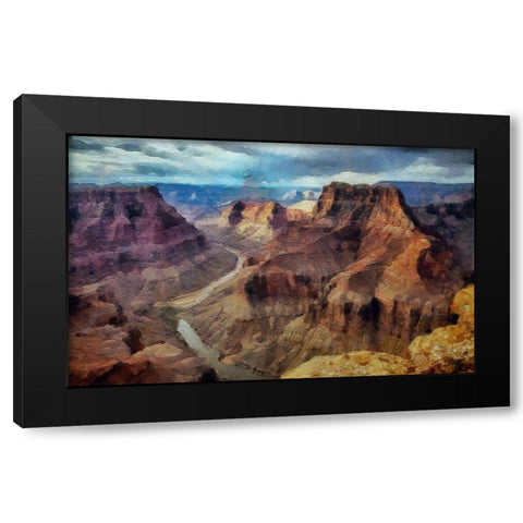 The Confluence Grand Canyon Black Modern Wood Framed Art Print by Bolokofsky, Ronald