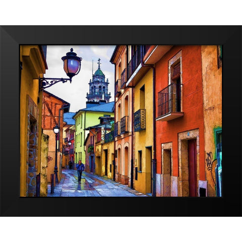 Old Town Black Modern Wood Framed Art Print by Bolokofsky, Ronald