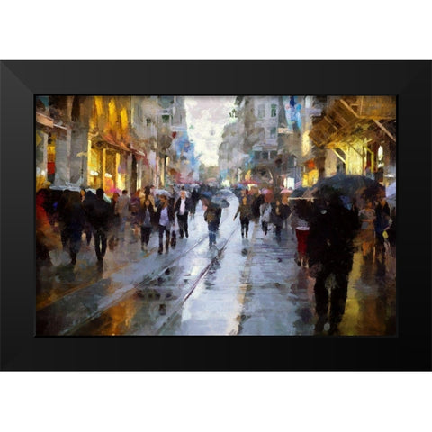 Rainy Day Black Modern Wood Framed Art Print by Bolokofsky, Ronald