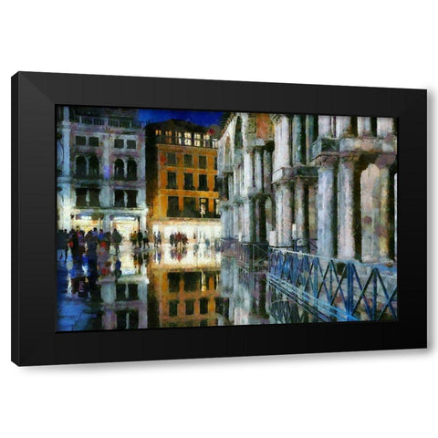 Flooding In St. Marks Square Black Modern Wood Framed Art Print by Bolokofsky, Ronald