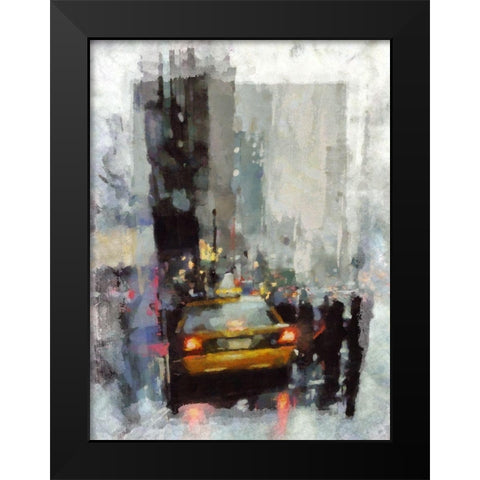 Hailing A Taxi II Black Modern Wood Framed Art Print by Bolokofsky, Ronald