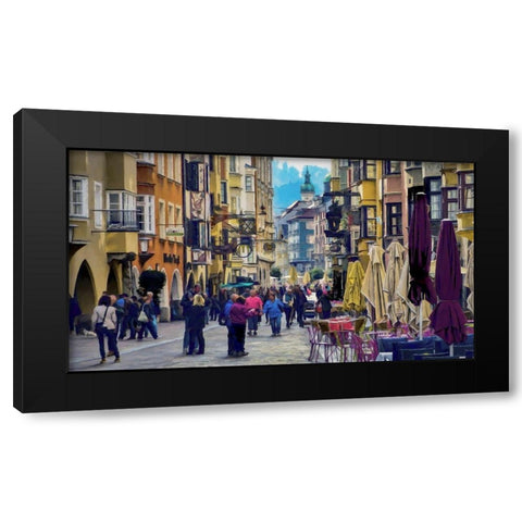 Innsbruck street Black Modern Wood Framed Art Print by Bolokofsky, Ronald