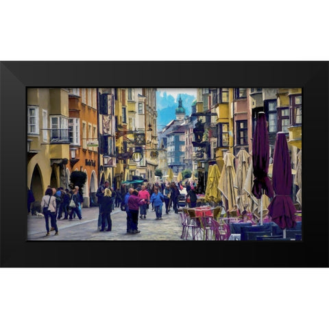 Innsbruck street Black Modern Wood Framed Art Print by Bolokofsky, Ronald