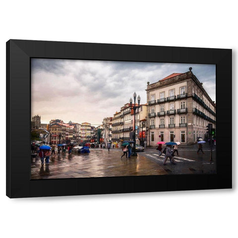 Oporto Black Modern Wood Framed Art Print with Double Matting by Bolokofsky, Ronald