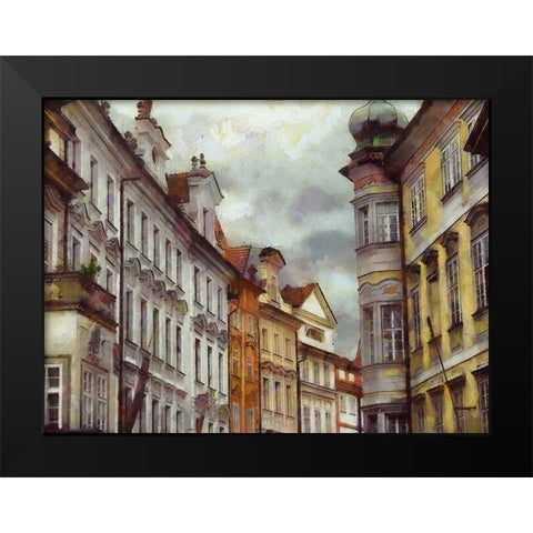 Prague Architecture Black Modern Wood Framed Art Print by Bolokofsky, Ronald