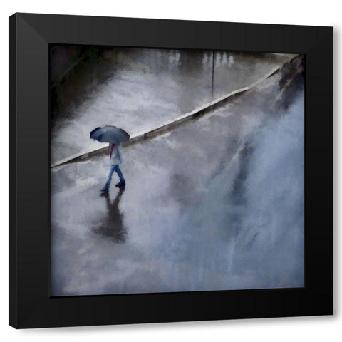 Rainy Day Sunday Black Modern Wood Framed Art Print with Double Matting by Bolokofsky, Ronald