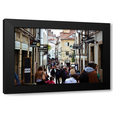 Restaurant Row Black Modern Wood Framed Art Print with Double Matting by Bolokofsky, Ronald