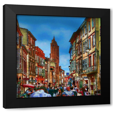 Rue du Taur Black Modern Wood Framed Art Print with Double Matting by Bolokofsky, Ronald