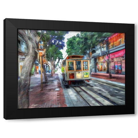SF Cable Car Black Modern Wood Framed Art Print with Double Matting by Bolokofsky, Ronald