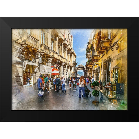 Sicily Black Modern Wood Framed Art Print by Bolokofsky, Ronald