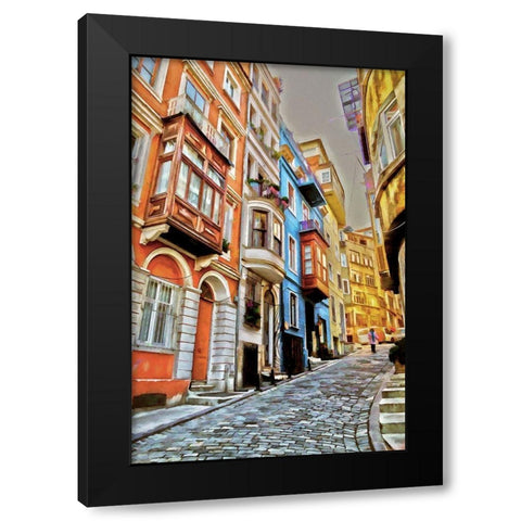 Stone Street Black Modern Wood Framed Art Print by Bolokofsky, Ronald