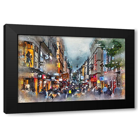 Street In Stockholm II Black Modern Wood Framed Art Print by Bolokofsky, Ronald