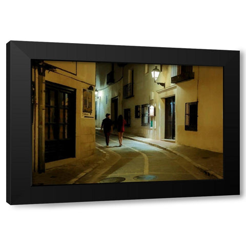 Walking Her Home Black Modern Wood Framed Art Print by Bolokofsky, Ronald