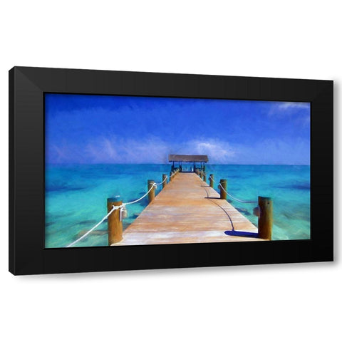 Jetty Hut Black Modern Wood Framed Art Print by Bolokofsky, Ronald