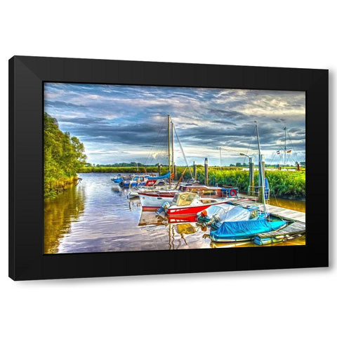 Private Marina Black Modern Wood Framed Art Print by Bolokofsky, Ronald