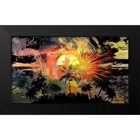 Tropical Fireworks Black Modern Wood Framed Art Print by Bolokofsky, Ronald