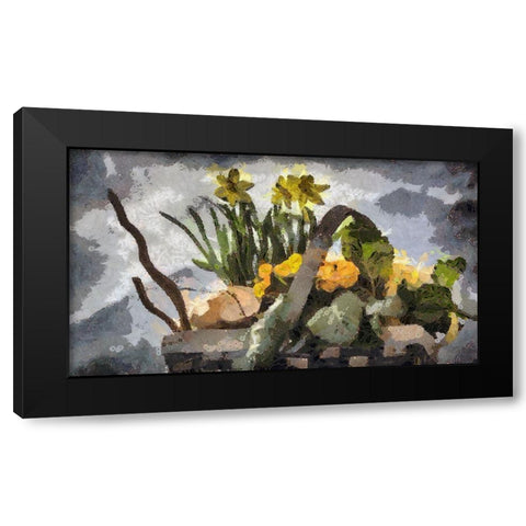 Flower Basket V Black Modern Wood Framed Art Print with Double Matting by Bolokofsky, Ronald