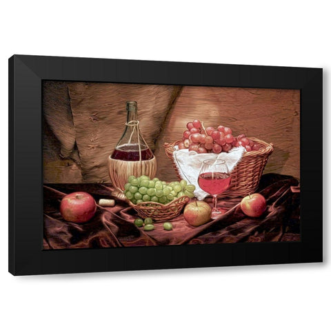 Fruit and Wine I Black Modern Wood Framed Art Print with Double Matting by Bolokofsky, Ronald