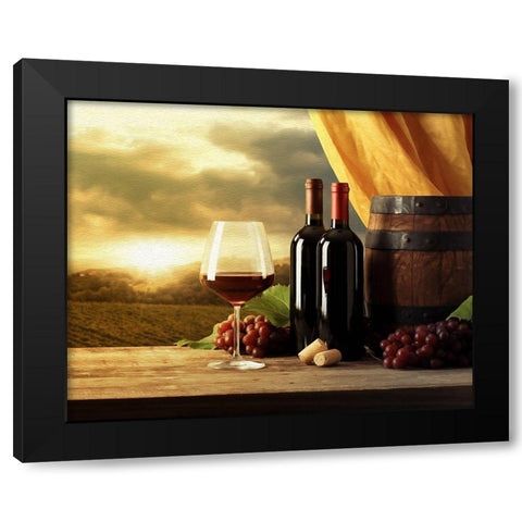 Red Wines of Tuscany Black Modern Wood Framed Art Print with Double Matting by Bolokofsky, Ronald