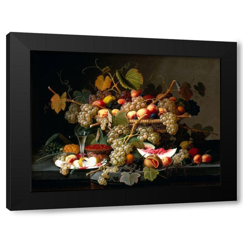 Still Life with Fruit Black Modern Wood Framed Art Print by Bolokofsky, Ronald