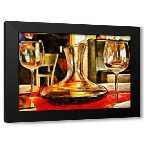 Table For Two Black Modern Wood Framed Art Print by Bolokofsky, Ronald
