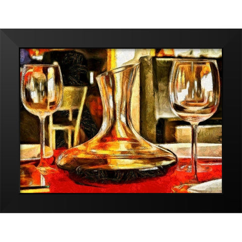 Table For Two Black Modern Wood Framed Art Print by Bolokofsky, Ronald