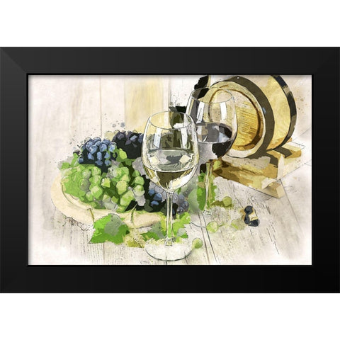 Two Types of Wine Black Modern Wood Framed Art Print by Bolokofsky, Ronald