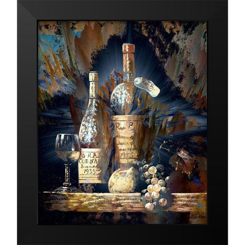 Vintage Wine II Black Modern Wood Framed Art Print by Bolokofsky, Ronald