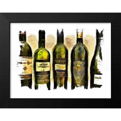 Vintage Wines II Black Modern Wood Framed Art Print by Bolokofsky, Ronald