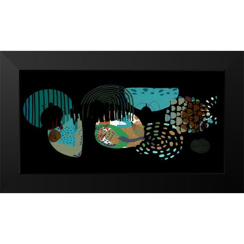 Abstract Boho Composition 145 Black Modern Wood Framed Art Print by Bolokofsky, Ronald