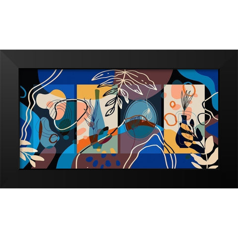 Abstract Boho Composition 225 Black Modern Wood Framed Art Print by Bolokofsky, Ronald