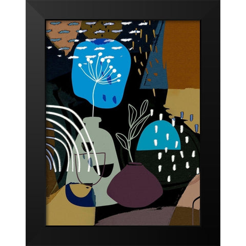 Abstract Boho Composition 655 Black Modern Wood Framed Art Print by Bolokofsky, Ronald