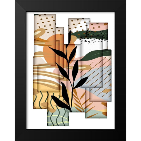 Abstract Collage 334 Black Modern Wood Framed Art Print by Bolokofsky, Ronald