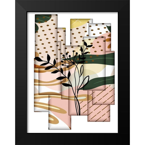 Abstract Collage 335 Black Modern Wood Framed Art Print by Bolokofsky, Ronald