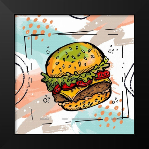 Burger Time I Black Modern Wood Framed Art Print by Bolokofsky, Ronald