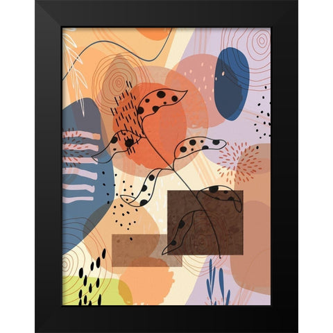 Floral Abstract 301 Black Modern Wood Framed Art Print by Bolokofsky, Ronald