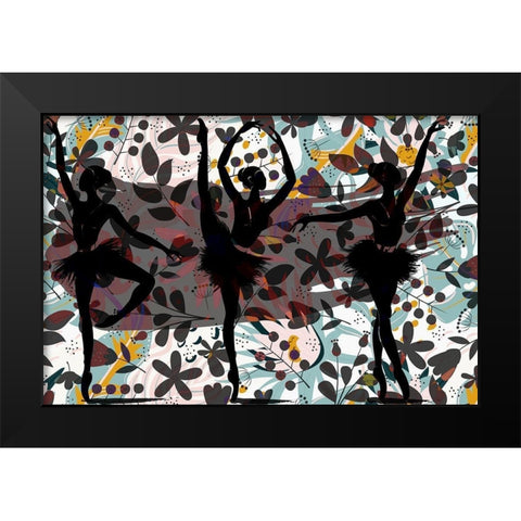 Garden Ballet 418 Black Modern Wood Framed Art Print by Bolokofsky, Ronald