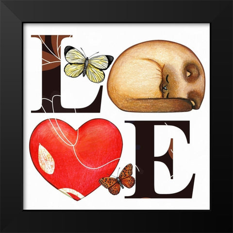 Love 323 Black Modern Wood Framed Art Print by Bolokofsky, Ronald