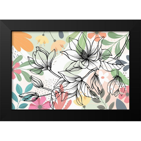 Magnolia Branch 136 Black Modern Wood Framed Art Print by Bolokofsky, Ronald